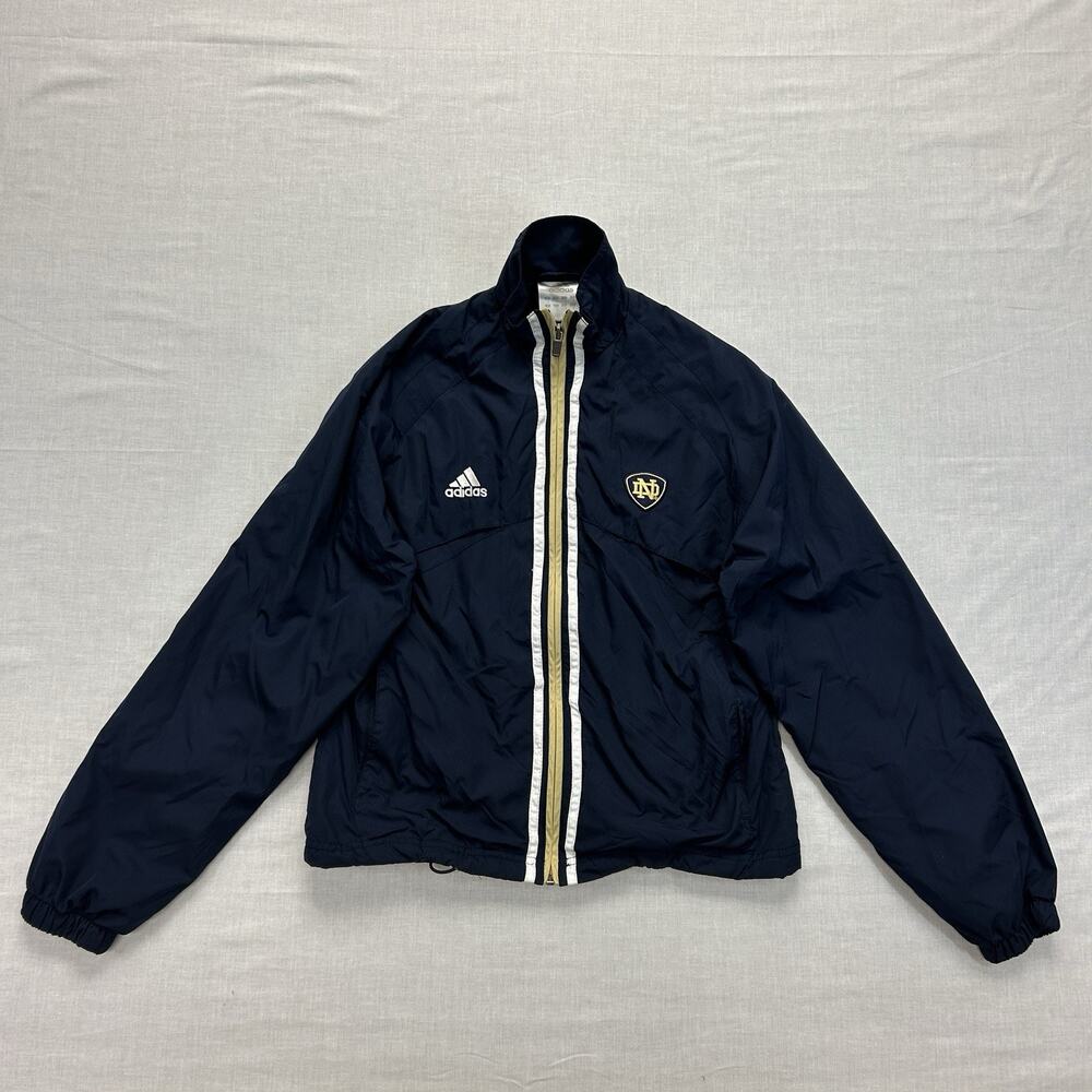Adidas Notre Dame Fighting Irish Full Zip Windbreaker Men's Small Pockets Vented